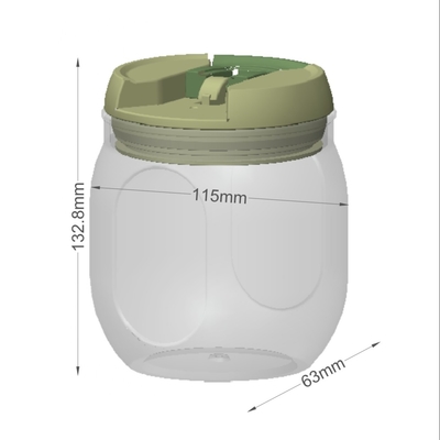 Capacidade de superfície lisa do recipiente plástico 1200ml do armazenamento do alimento e selagem do ODM